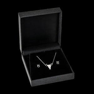 Taurus jewellery gift box set sterling silver 925 necklace and earrings | LoveYours Collection