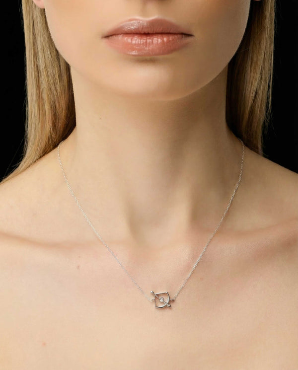 Sagittarius constellation necklace sterling silver 925 Swarovski crystals – close up | LoveYours Collection